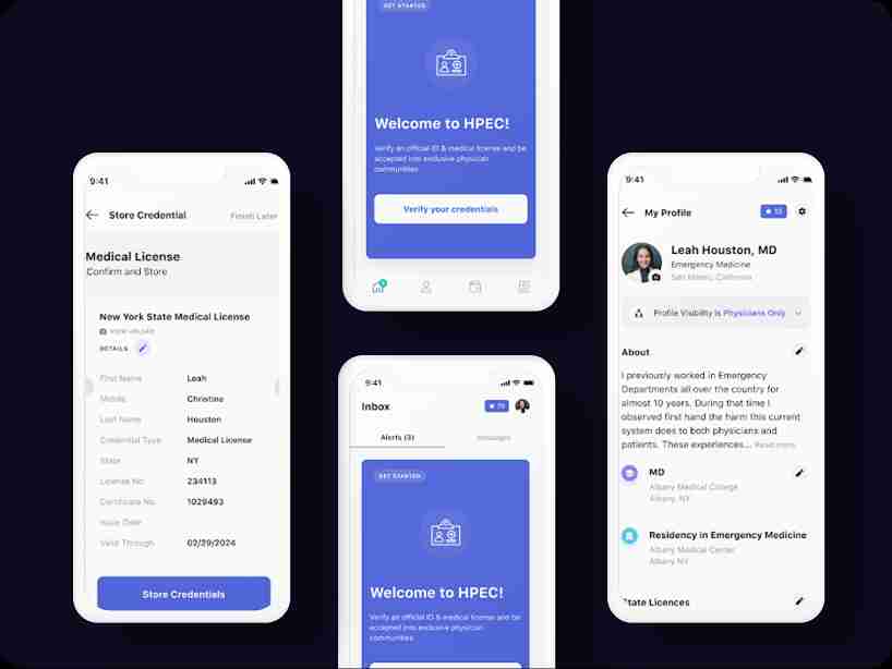 HPEC Physician All Screens Preview