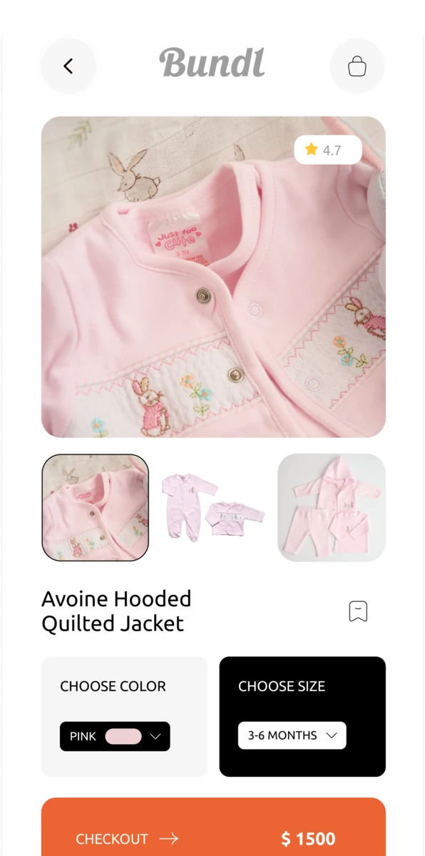 Bundl Product Details Screen Preview